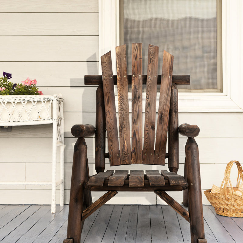 Rocking Chair For Outdoor, Single Wooden Patio Seat. Rustic Appearance, Large Deep Seat, & . Solid Fir, 250 Lbs Capacity. Easy To Care For. 26" W X 37.91" D 38.5" H. Assembly Needed Chair, Patio,