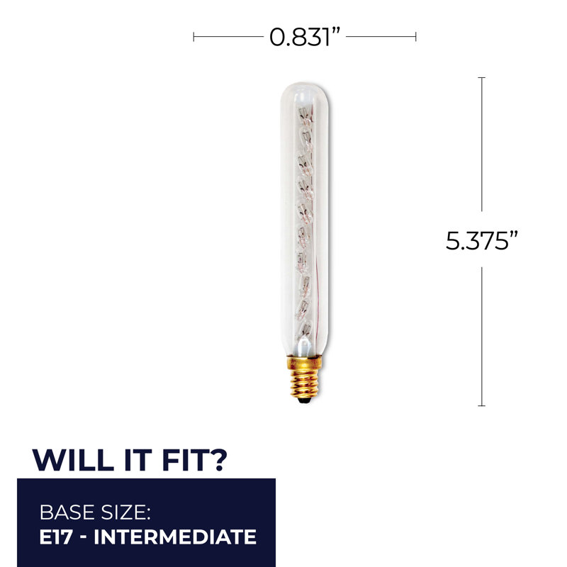 Candelabra 9 W T6.5 E17/Intermediate Dimmable 2700 K Incandescent Bulb