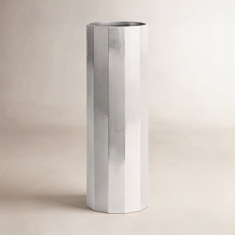 Gussy Aluminum Table Vase, 11" H x 4" W x 4" D