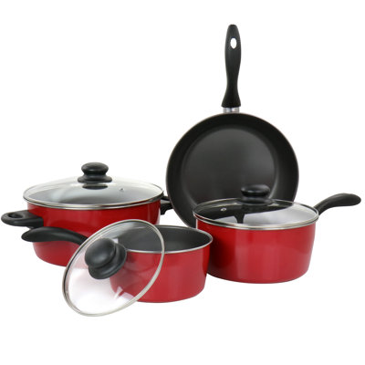 Batterie de cuisine antiadhésive en acier au carbone 7 pièces Gibson Home Armada