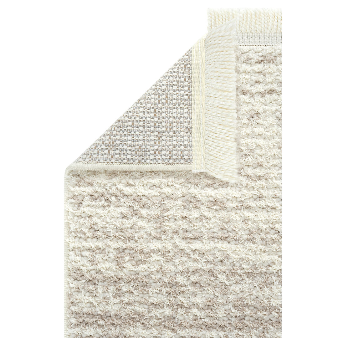 Beige Abstract Living Room Rug, Machine Made using Polyester with Cream and Modern design