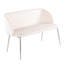 Banc en métal chromé et velours crème