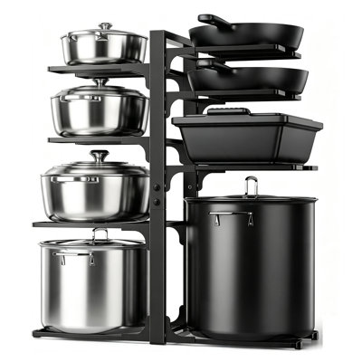 20.8" Pots and Pans Organizer Under Cabinet,8-Tier Adjustable Pot Rack for Kitchen Cabinets
