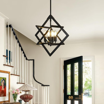 18" Modern Black Chandelier For Dining Room