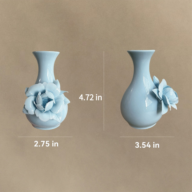 Exquisite Hand-Pinched Peony Vase In Fine Ceramic