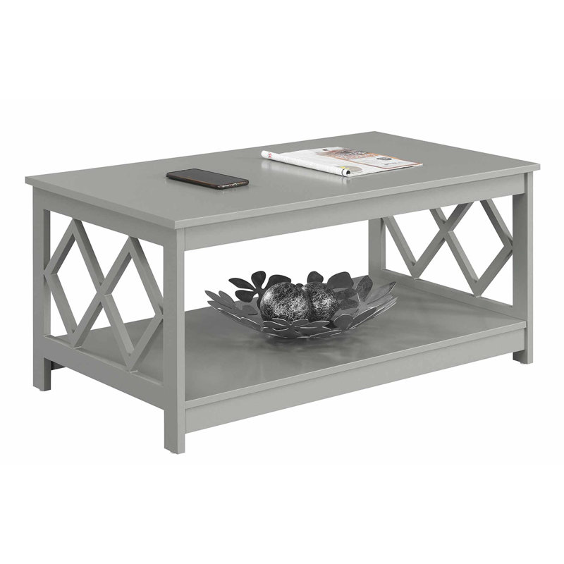 Dimson 39.5" Coffee Table with Shelf, Gray