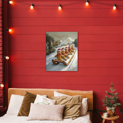 Toile de traîneau Gingerbread Snow Day, design par Arlington Prints