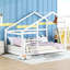 Lit simple blanc avec tablette en bois de pin massif pour une maison de repos fiable, structure en bois, confortable
