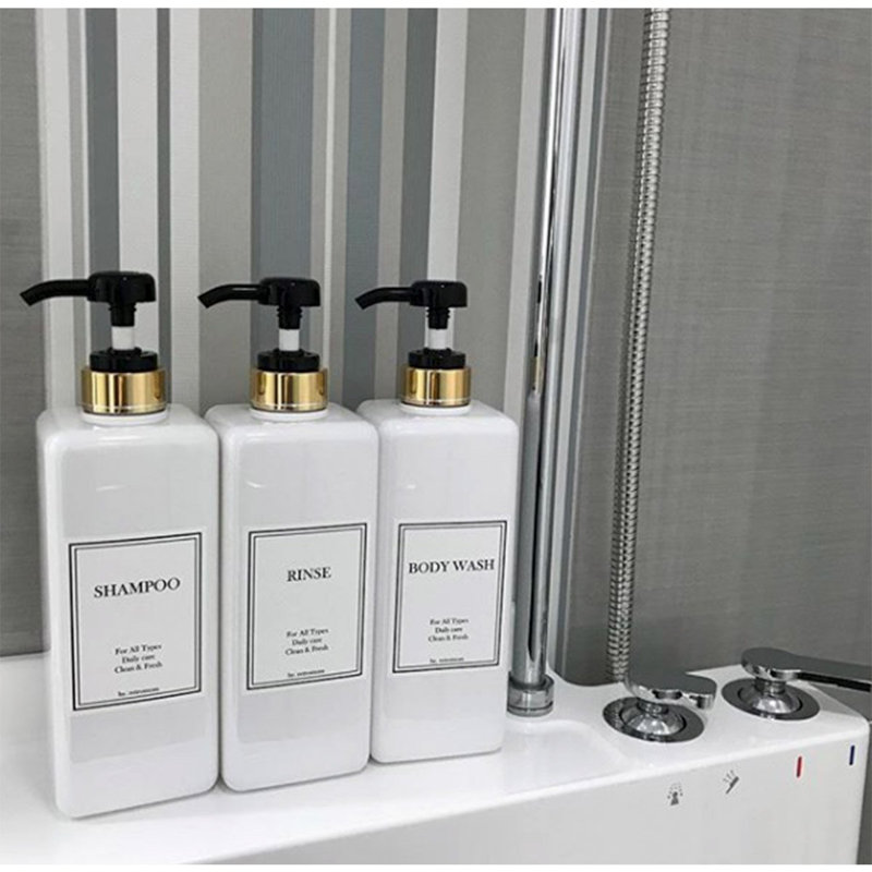 Distributeur de shampooing et de revitalisant 27 oz. Modern Design, Noir