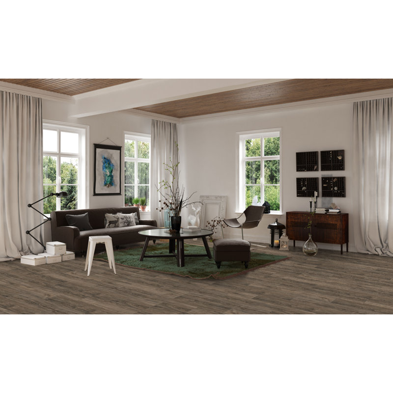 Planche de vinyle de luxe en chêne 7 po x 48 po x 5 mm