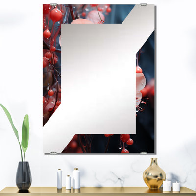Cristal fuchsia fleurs I - miroirs muraux décoratifs fuchsia MIR134158