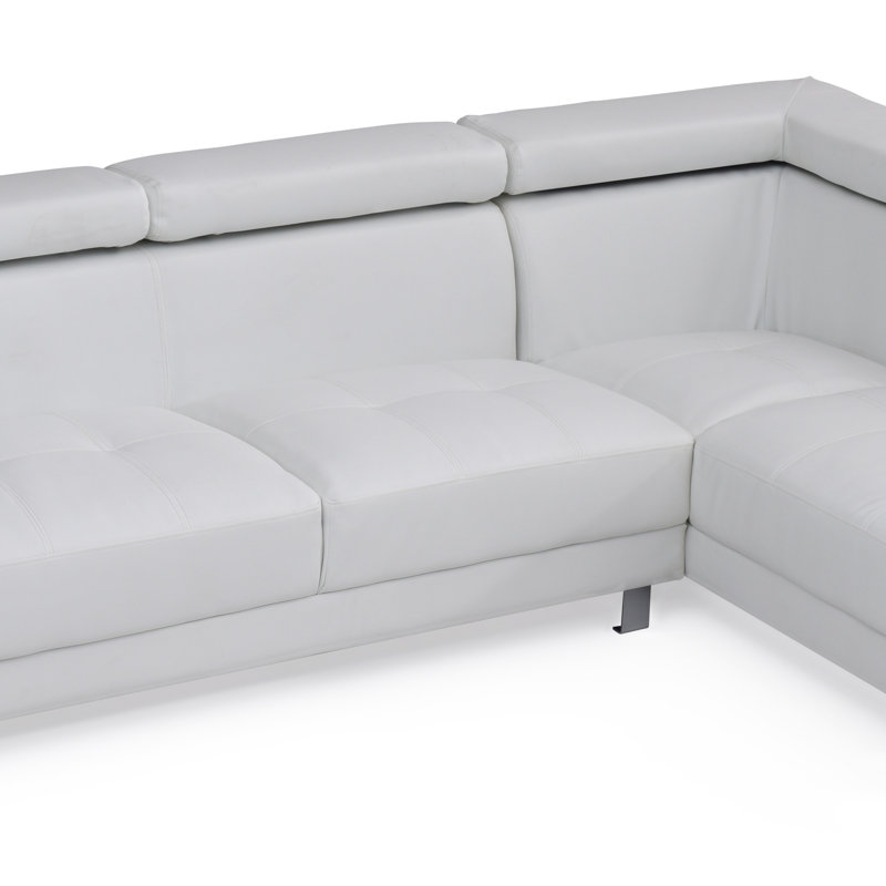 Canapé modulaire longue durée (sans repose-pieds), Simili cuir blanc