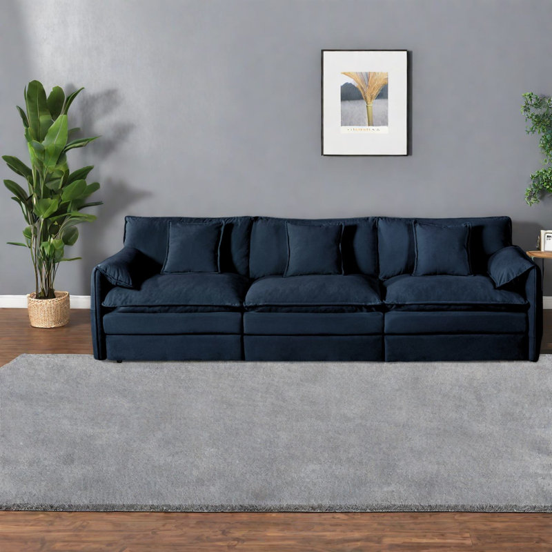 Spacious Modular Chenille Sofas, Modern Design For Home And Office