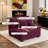 Milbrey Upholstered Purple Corduroy Armchair with Pillow Back and Solid Wood Legs-289040733-289040734