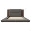 Lit plateforme tapissier de plancher avec tête de lit en bois allongée et tablette de chevet, aucun sommier nécessaire-767585371
