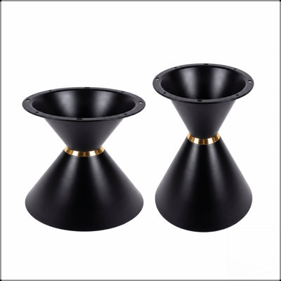 Metal Hourglass Coffee Table Base Set, Heavy Duty Carbon Steel Legs for DIY Nesting Tables, Matte Black with Gold Accents, Max Load 80lbs