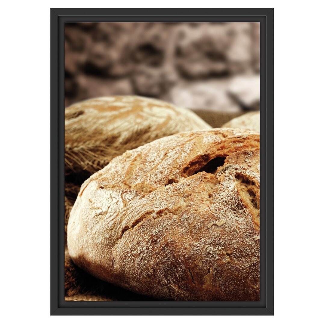 Gerahmtes Wandbild Frisch gebackenes Brot