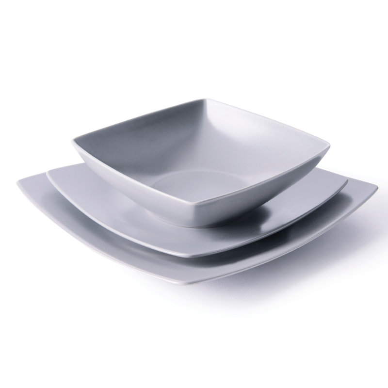 Eclipse Piece Ceramic Dinnerware Set - Service for 6, Grey