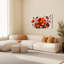 Ensemble de 1 tableau sur toile tendue à motif floral de marguerites rouges et oranges-744624818
