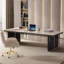 Bureau de direction moderne en pierre frittée de luxe moderne, longue table d'étude pour le salon-32801164