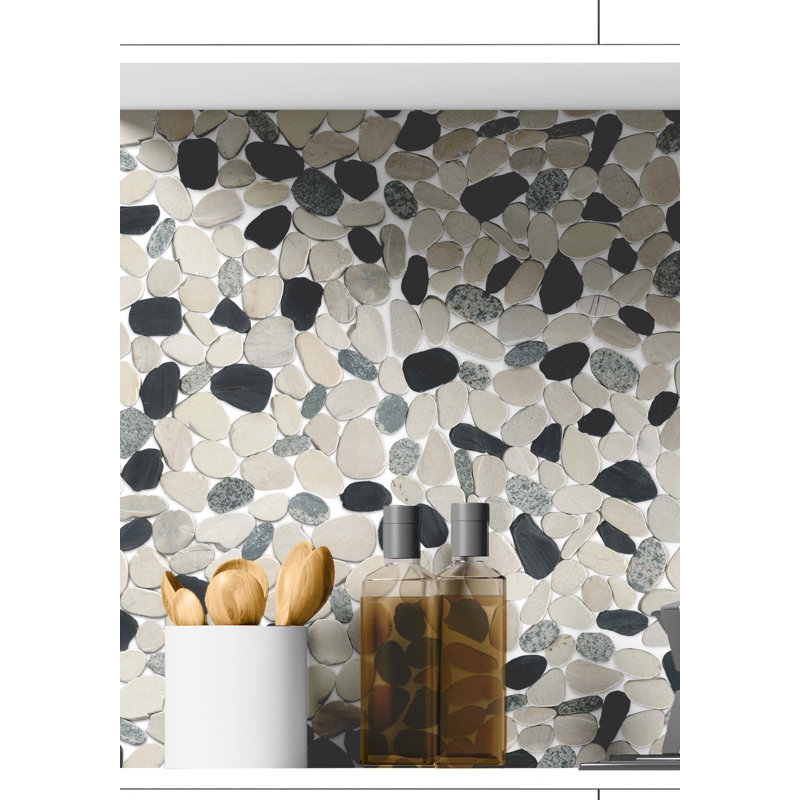 Venetian Pebbles Flt Italia 12 in. x 12 in. Satin Pebbles Floor and Wall Tile (11.0 sq. ft./Case), Twilight