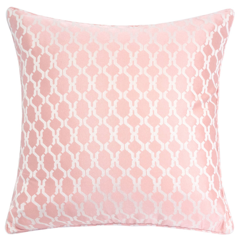 Amelise Geometric Throw Pillow, Rose Pink
