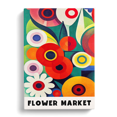 Retro Flower Market Exhibition No.11 - Wrapped Canvas Print