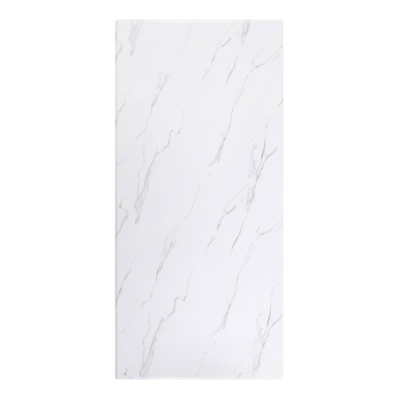 Rectangular 79-inch Faux Marble Dining Table White