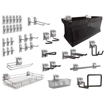 40 Piece Steel Slatwall Accessory Kit