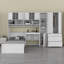 Lit plateforme multifonctionnel avec bureau, garde-robe, armoires, tiroirs et tablettes-793766935