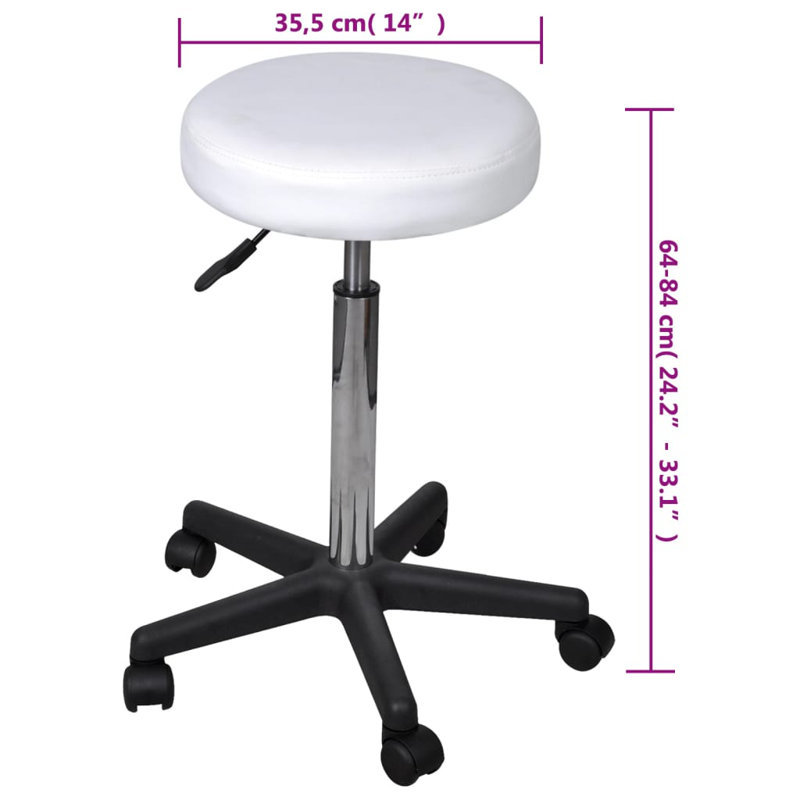 Tabouret tournant à hauteur réglable Nifelheim, Blanc