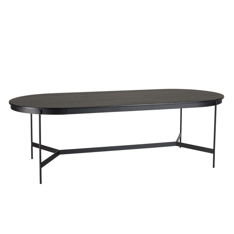 Ilmie Oak Oval Metal Base Dining Table