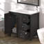 Meuble-lavabo 35,5 po, noir, lavabo en résine, armoire spacieuse, charnières, surface imperméable, tiroirs de style américain,