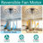 Low-Profile Caged Ceiling Fan Light Kit with Remote Control-443376152