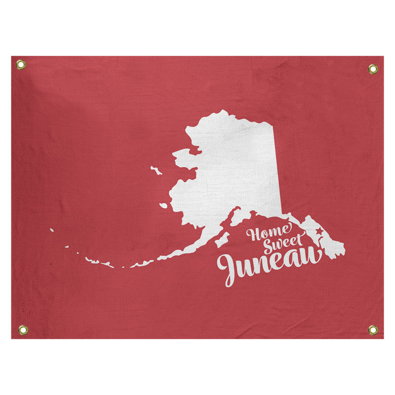 Tapisserie murale alaska juneau, H 59 po x l 80 po, Rouge