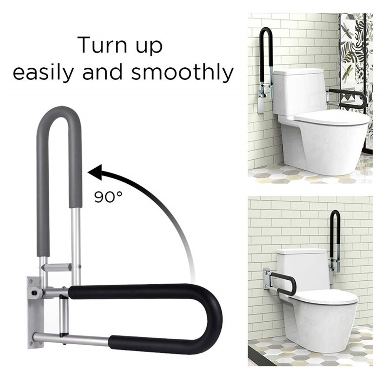 23.6'' Silver and Black Aluminum Handicap Grab Bar