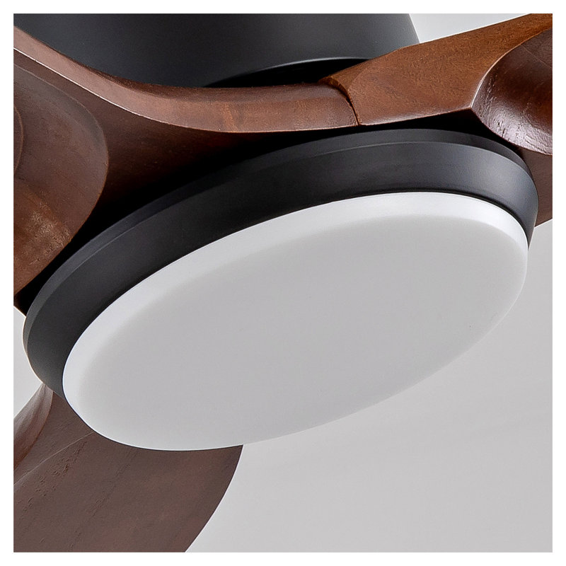 Ventilateur de plafond 36 po en bois de noyer noir et foncé avec lumière DEL à intensité variable, moteur à courant continu silencieux, télécommande