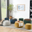 Rangement fonctionnel 2 en 1: table de bout et (25 po x 25 po x 14,7 po), somptueux tissu plissé, pratique pour le salon, aucun assemblage requis pour la maison,-1757972631