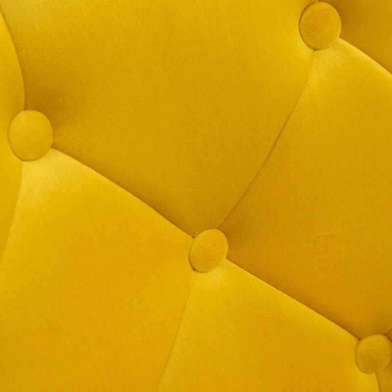 Aisen Swivel Upholstered Velvet Counter Stool, Yellow Velvet