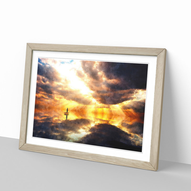 Fishing Boat - Picture Frame Graphic Art Print, Oak Framed, 62cm H x 87cm W x 2cm D
