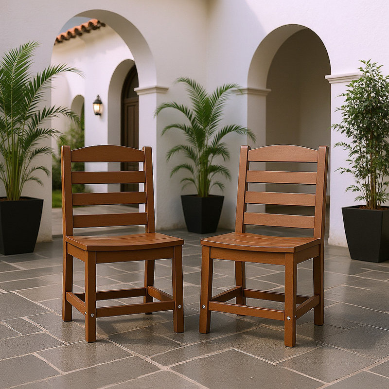 Chaises d'extérieur sans accoudoirs - Matériau PEHD, Brun