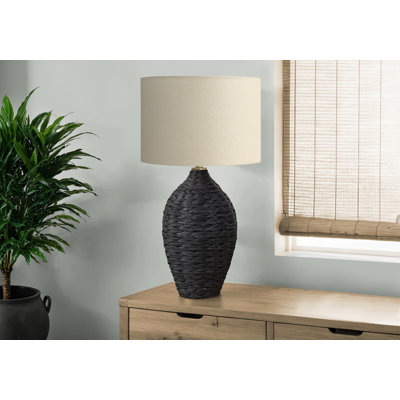 Lighting, 30"h, Natural Rattan, Beige Shade, Transitional
