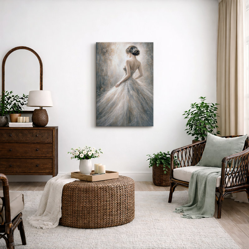 «Elegant Woman Back Dress», œuvre d'art, impression de chambre à coucher, impression sur toile encadrée, Toile tendue