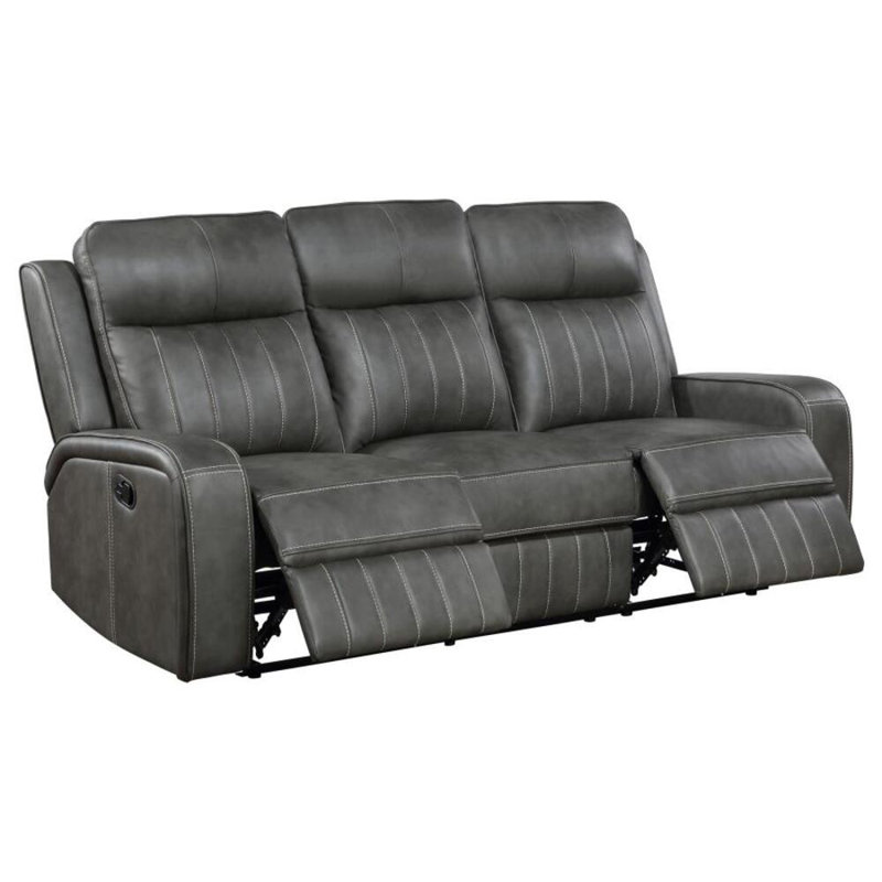 Mencos Upholstered Track Arm Motion Sofa Grey