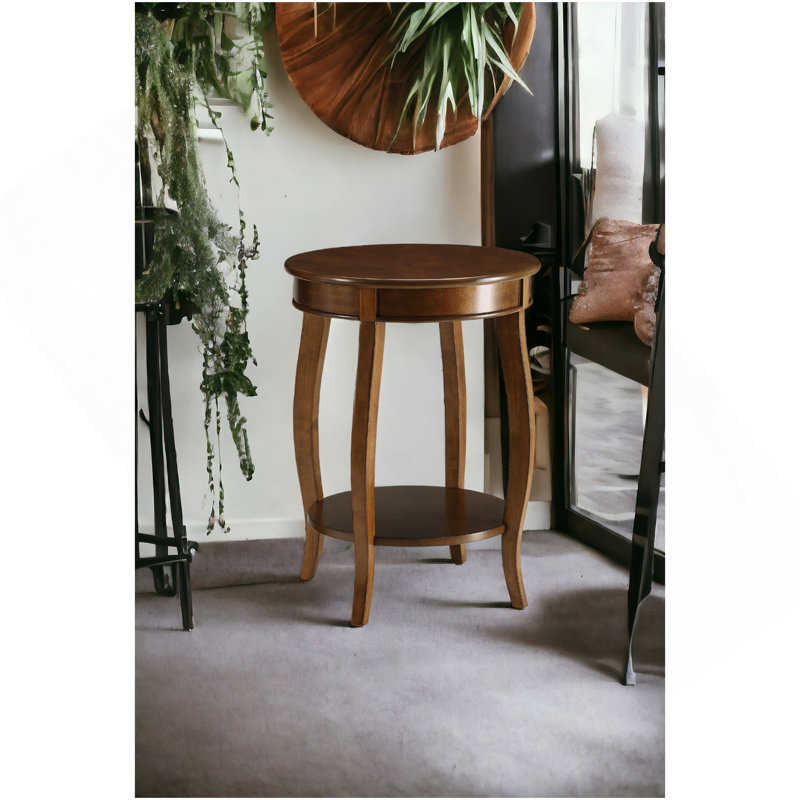 Aberta Walnut Finish Accent Table