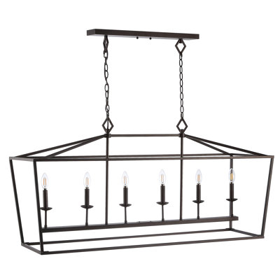 Luminaire suspendu linéaire à 6 lumières pour îlot de cuisine Feitoza