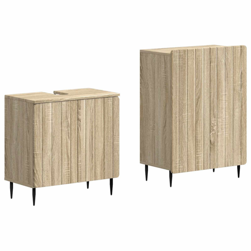 Bathroom Storage Furniture Set, Sonoma Oak