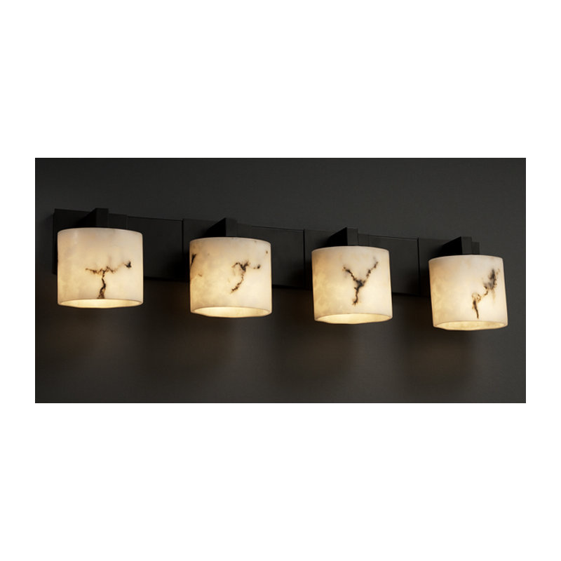 Éclairage pour meuble-lavabo de salle de bain 4 lumières lumenaria modular, Noir mat