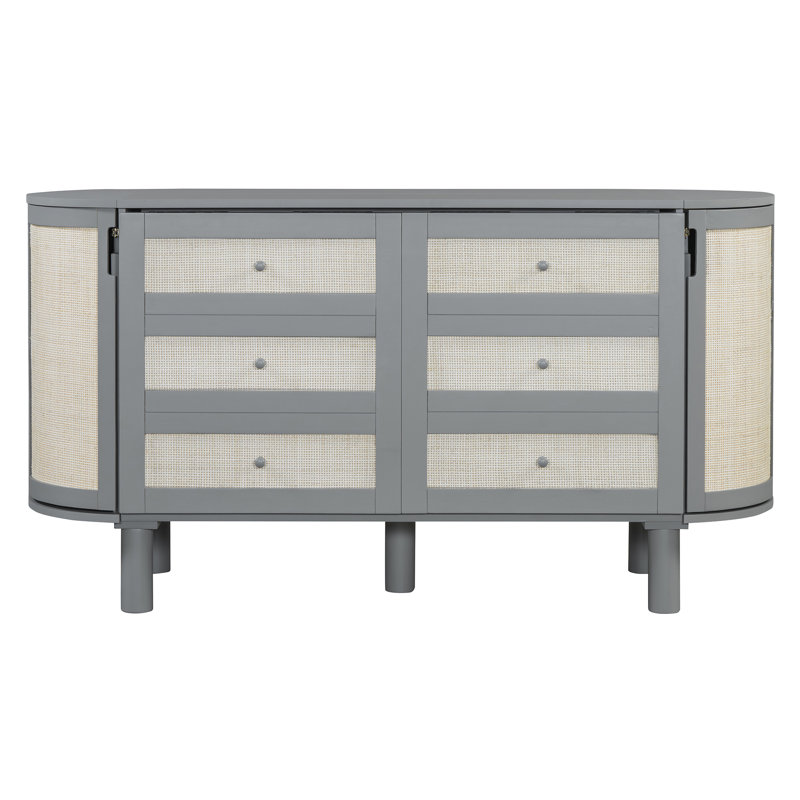 Full Murphy Bed With Hidden Storage & Modern Woven Design,Gray, Gray, Full