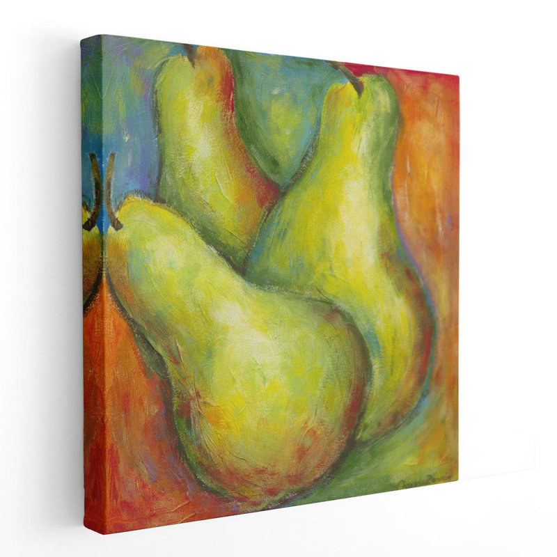 Abstrait fruits I - reproduction d'art sur toile, H 20 po x l 20 po